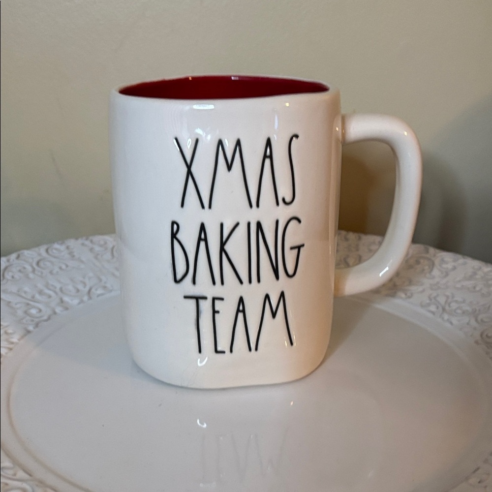 Rae Dunn White and Red Ceramic Mug - Xmas Baking Team